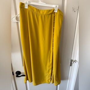 A New Day Mustard Button-Accent Maxi Skirt